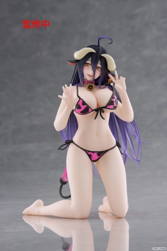 Overlord PVC Statue Desktop Cute Figure Albedo Cow-Print Swimsuit Ver. Renewal 13 cm
